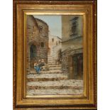 SCIPIONE SIMONI 1853-1918. 'A Street View'. Waterc