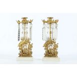 A PAIR OF LATE 19TH CENTURY GILT METAL AND ETCHED