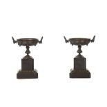 A PAIR OF LATE 19TH CENTURY BRONZE AND BLACK MARBL