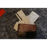 A Pocket Book/Wallet, with flap. [c.1815]. Red morocco, with "E. Buckingham No. 8. Middle Row. St