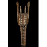 A MOSSI ‘WAN-NYAKA’ ANTELOPE MASK, BURKINA FASO  With long ears, short horns and elongated muzzle,