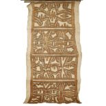 A PAINTED BARK CLOTH PANEL, PAPUA NEW GUINEA Decorated with repeated cross motifs, 156.5cm x 84cm