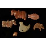 SIX MESOPOTAMIAN HARDSTONE AMULETS Late Uruk - Jemdet Nasr Period, circa 3000-2900 B.C. Including