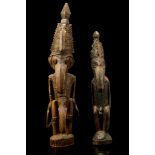 TWO 'BLAAL' ANCESTOR FIGURES, SEPIK REGION, PAPUA NEW GUINEA With typical projecting beak-like mouth