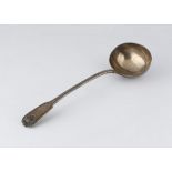 Antique Victorian Sterling Silver soup ladle by William Robert Smily, London 1847. In fiddle, thread