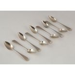 Set of 9 Antique George III Scottish Sterling Silver dessert spoons by Matthew Craw, Edinburgh 1805.