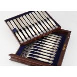 Antique Victorian Sterling Silver dessert cutlery set by William Sansom, Sheffield 1839.