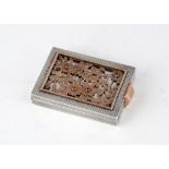 Vintage Sterling Silver and Rose Gold compact by Boucheron, London. Of rectangular form with