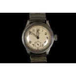 A vintage stainless steel cased 'Longines' wristwatch, the off-white dial having Arabic numerals and