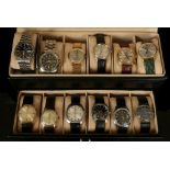 A collection of twelve vintage and later gents wristwatches to include a c.1970's 'Tissot Seastar