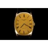 A gent's c.,1970's 18ct gold cased 'Patek Philippe - Gubelin' 'Eclipse' dress watch, with gilt dial,