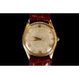 A gent's vintage 18ct gold cased 'Alpha' automatic