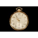 A fine vintage 14k gold cased 'International Watch Co.' open faced pocket watch, with two-tone satin