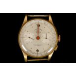 A gent's vintage 18ct gold cased 'Chronographe Suisse Victorial' chronograph wristwatch, with