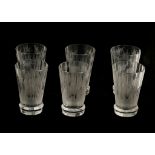 SIX EARLY 20TH CENTURY WHEEL ENGRAVED TUMBLERS (11cm high).