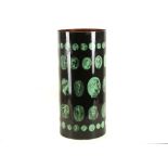 A 1950'S PEIRO FORNASETTI UMBRELLA STAND with green neo-classical medallion decoration, on black