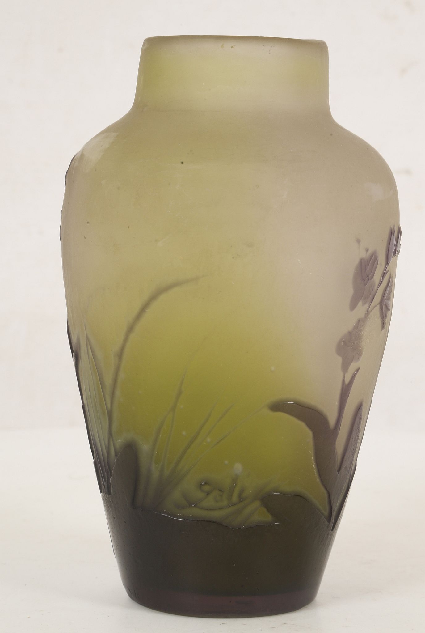GALLE NANCY, CIRCA 1910, CAMEO GLASS VASE , overlaid and acid etched with flowers and leaves in - Image 4 of 6