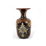 ELIZA SIMMANCE FOR DOULTON LAMBETH, a late 19th Art Nouveau stoneware baluster shaped vase, tube-