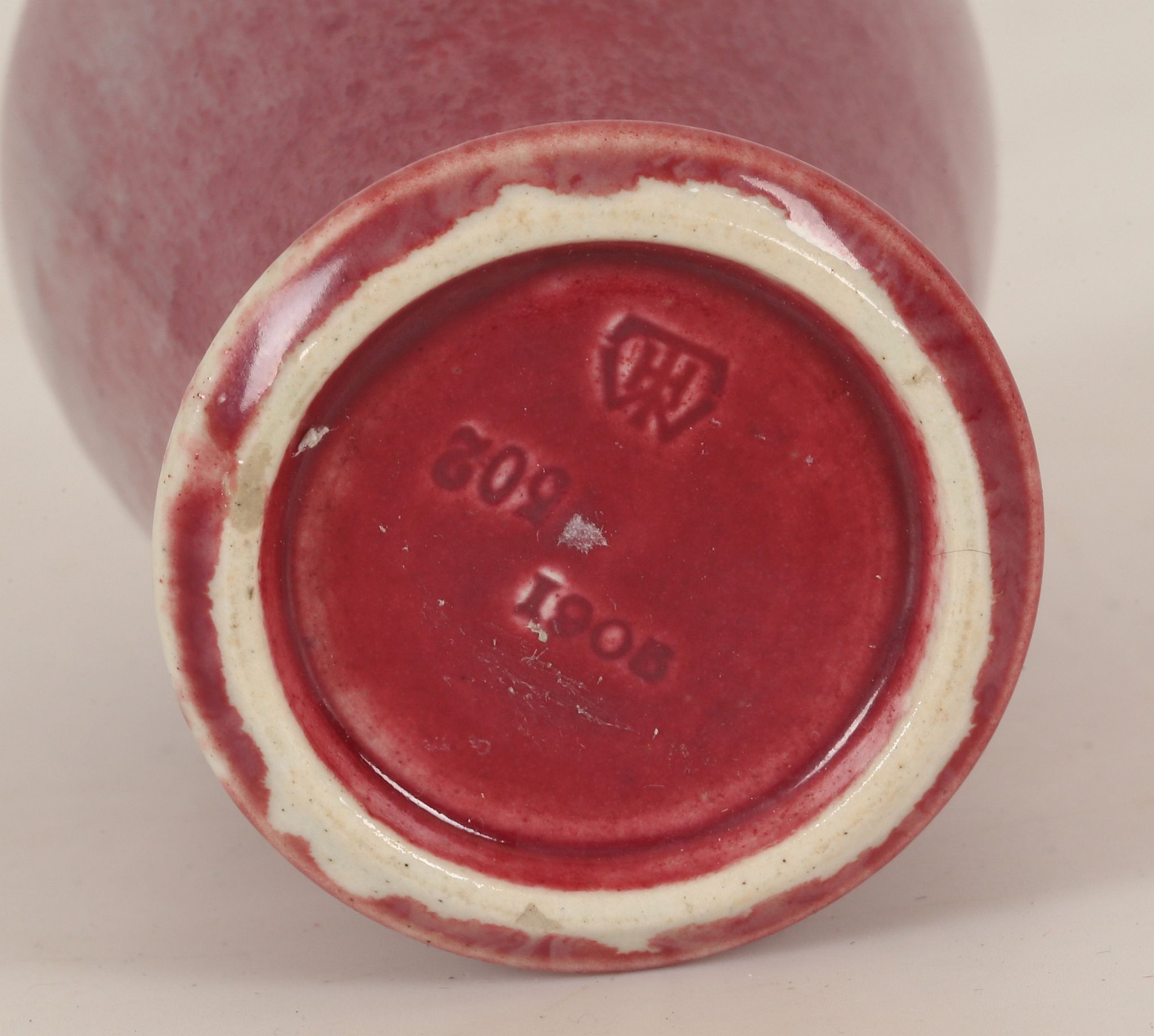 WILLIAM HOWSON TAYLOR FOR RUSKIN POTTERY, a high fired pink lustre vase, impressed WHT mark, 502, - Image 4 of 4