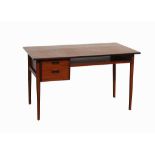 A 1960' DANISH TEAK DESK, with two drawers and open section under.