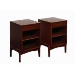 A PAIR OF 1960'S TEAK BEDSIDE CABINETS (45cm x 45cm x 70cm high).