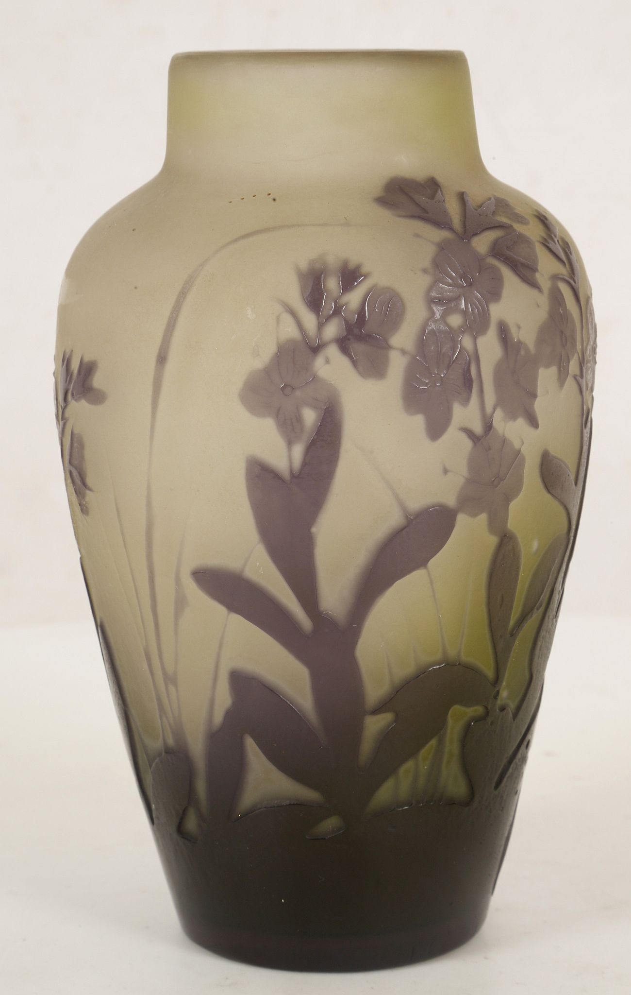 GALLE NANCY, CIRCA 1910, CAMEO GLASS VASE , overlaid and acid etched with flowers and leaves in - Image 3 of 6