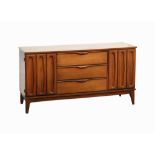 A 1960'S WALNUT SIDEBOARD, in the manner of Broyhill, manufactured by Vic Art Canada, with