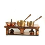 Kitchen ware from Norris Castle, Isle of Wight, copper hot plate food warmer with 2 burners and