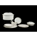 Wedgwood 'California', an extensive dinner service in white with gold rims for 8 persons,