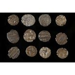 Twelve fractional coins relating to various Indian states, mixed mints which include Jahore Agra etc