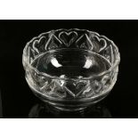 A boxed Tiffany & Co bowl with moulded hearts to rim, 20cm diameter x 12.5cm high.