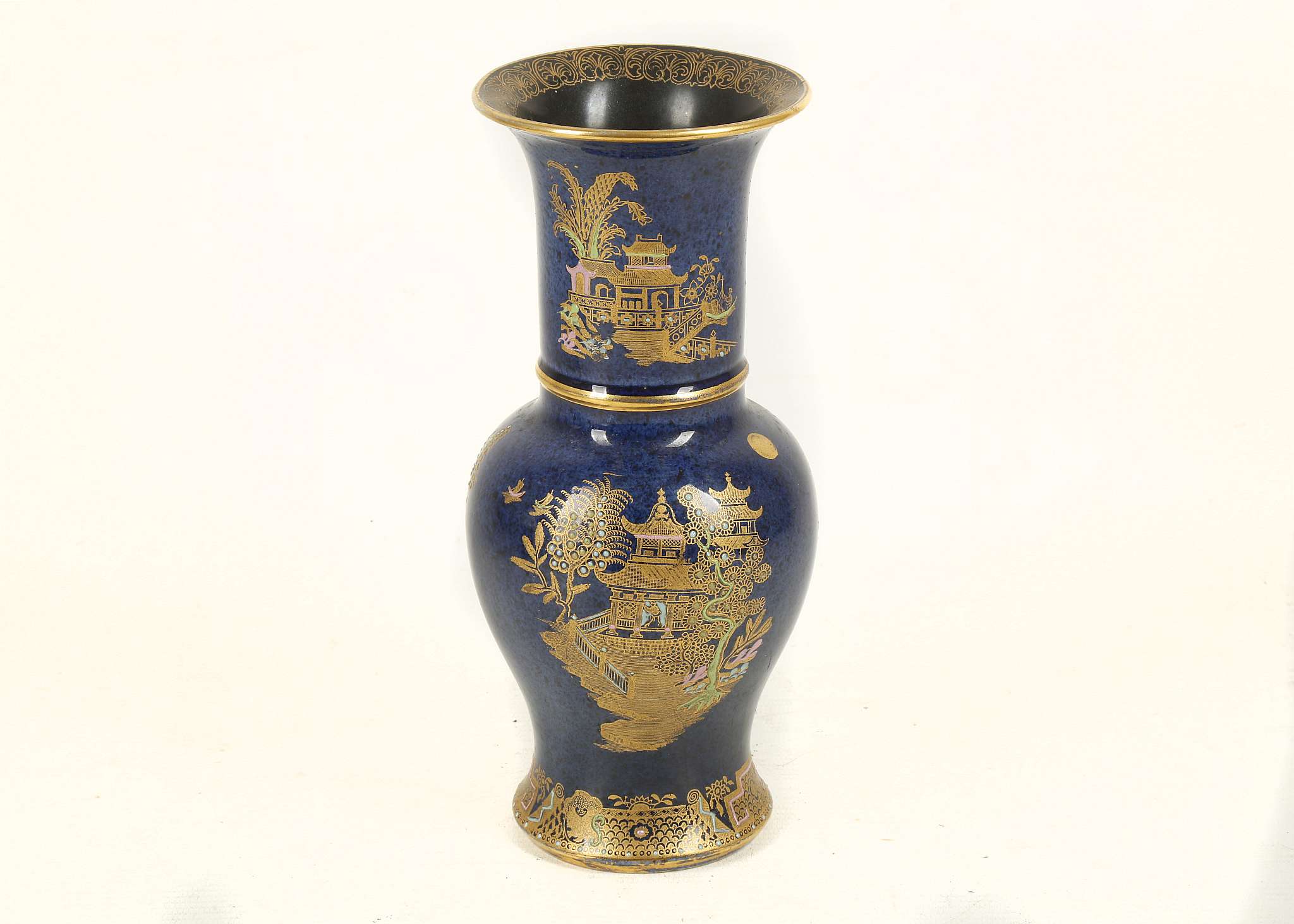 Carlton Ware chinoiserie decorated vase, 21cm high.