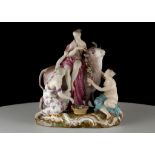 A MEISSEN FIGURE GROUP OF 'EUROPA AND THE BULL', circa 1880, after the original model by J.J.