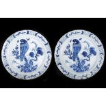 A PAIR OF DUTCH DELFT BLUE AND WHITE DISHES, mid