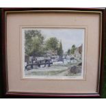 Three framed glazed colour prints: One limited edition (520/850) ‘Canal Scene, Stourport’ (
