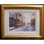 Framed glazed limited edition print (294/500) by  Rod Willis ’Late Glow of the Winter Sun,