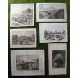 6 Unframed prints (dimensions given are of printed areas): 2 of the Regent’s Canal:(1) ‘Mouth of