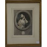 A selection of framed works including a pair of late 19th Century pencil signed colour mezzotints of