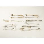 A mixed quantity of Sterling silver flatware, shoe horn and button hook, 254 grams (Qty).