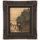 After Luigi Loir 1845-1916 'Evening Street', oil on board evocation of a continental street after