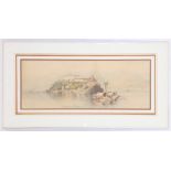 Granville Perkins 1830-1895 "The Isola Bella, Lake Maggiore" Panaramic watercolour of one