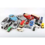 A collection of 20th century model cars, to include a Burago Jaguar E type, Corgi 'Burlingham