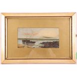 Late 19th century British school, a pair of panoramic oil on card marine scape depictions of a