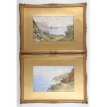 F. Walters, English school. A pair of early 20th Century watercolour coastal views of Torquay by