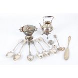 A small collection of hallmarked and .925 silver to include a set of 6 teaspoons, a small cream