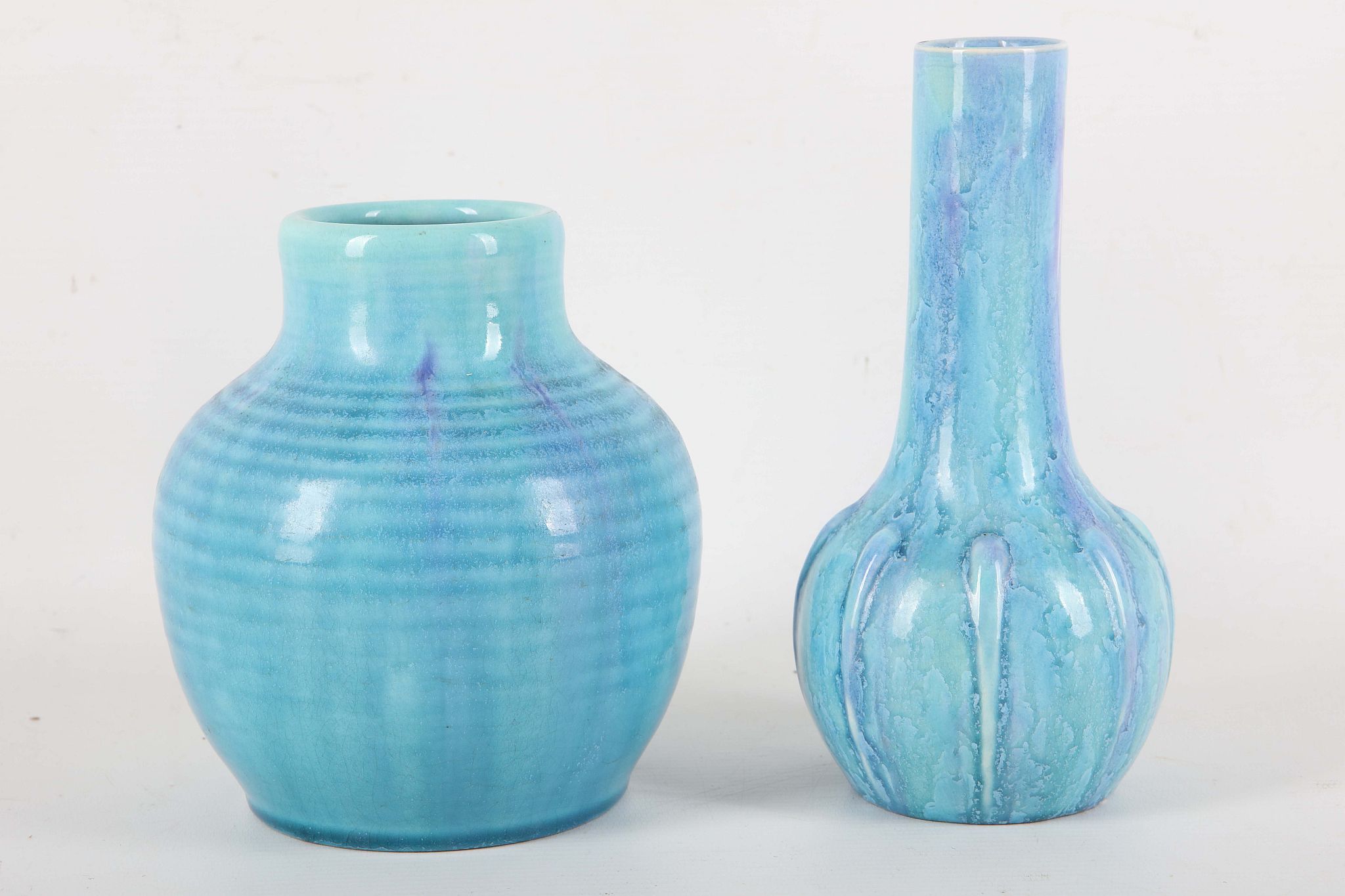 Two Pilkington's Royal Lancastrian pottery crystalline glazed vases, 20th Century, each with an