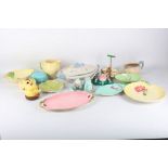 A good mixed collection of Art Deco Carlton Ware, Australian design dishes painted with flower