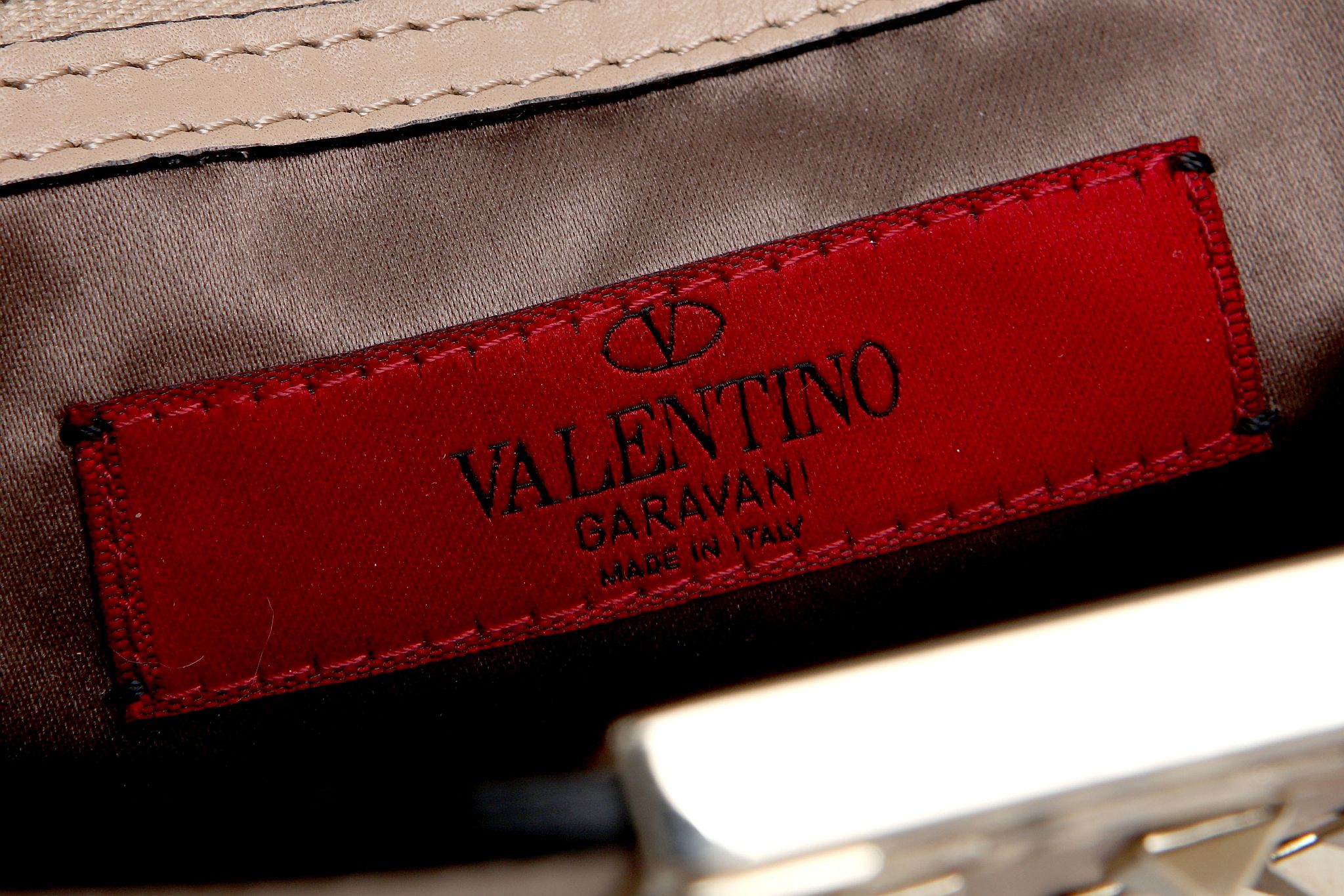 VALENTINO ROCKSTUD SHOULDER BAG, nude leather with all over chrome stud decoration, 32cm wide, - Image 10 of 12