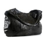 DEVI KROELL LARGE PYTHON HOBO BAG, black python, single shoulder strap and satin lined, 60cm wide,