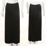 CHANEL BLACK WOOL SKIRT, dated 1999, long and full and gathered from behind with a single button,